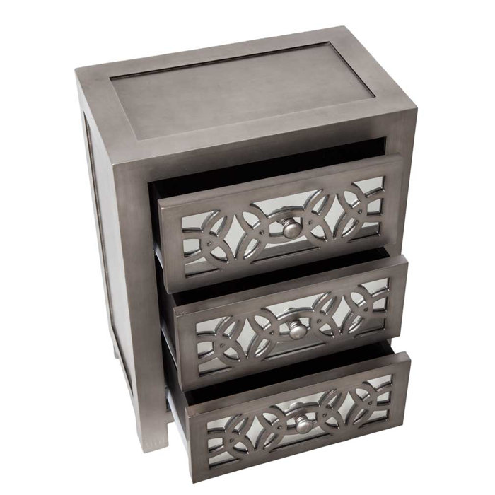 Willa Arlo Interiors Dimattia Mirrored 3 Drawer Accent Chest & Reviews